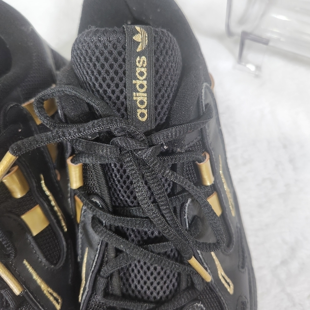 adidas Women's Black Sneakers with Gold Stripes - Picture 7 of 11